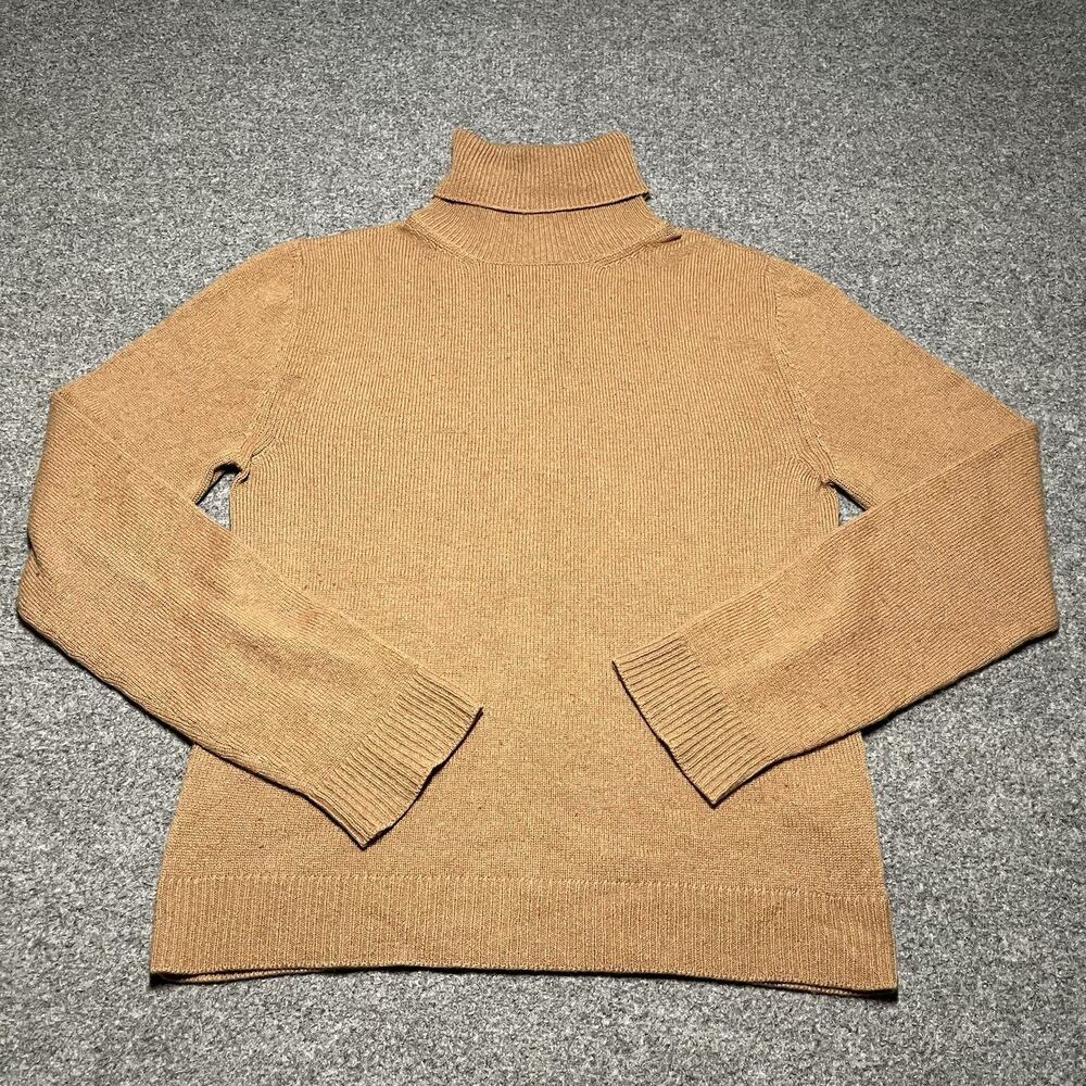 Vintage Calvin Klein Collection Sweater Womens Large Brown Turtleneck Italy 90s